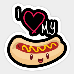 I love my hot dog Sticker